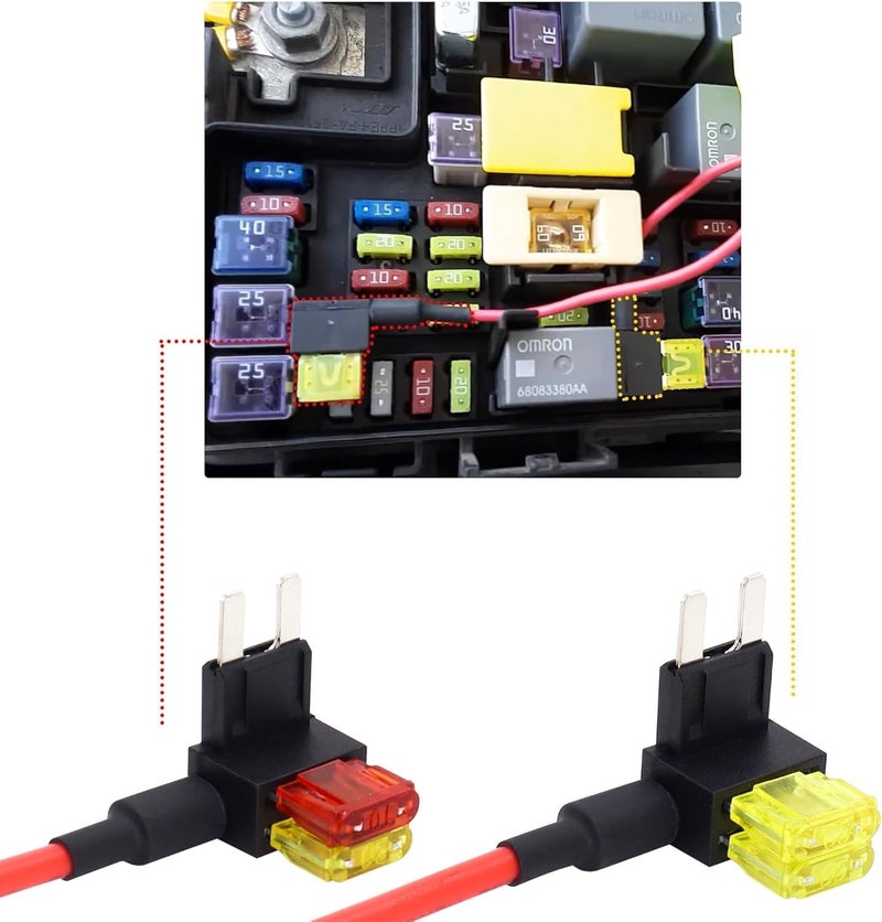 OXCANO CBWPR091AA TIPM Bypass Cable, Fuse Adapter Fuse Holder Repair Pump Relay Compatible with Dodge Ram 1500 2500 3500, Jeep Chrysler VW 2007 2008 2009 2010 2011 2012-2016, 14 AWG Wire/20 10 AMPs - Image 2